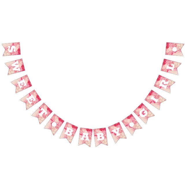 Sweet Baby Girl Pink Baby Shower Birthday Banner (All)