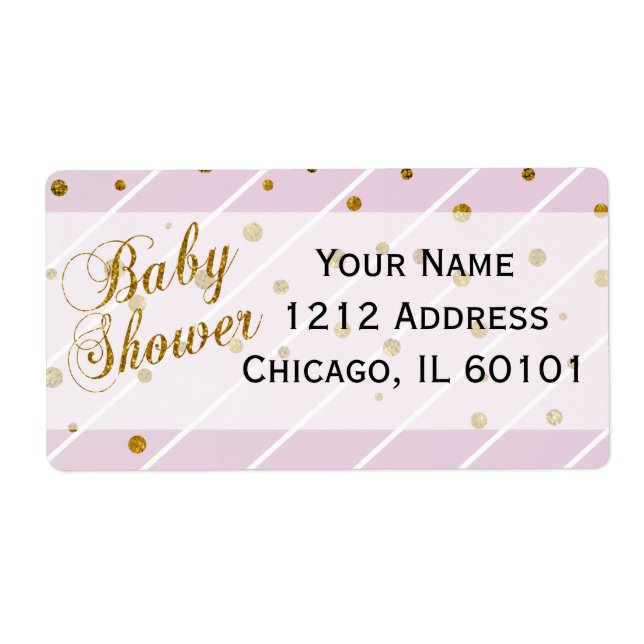 Sweet Baby Girl Pink & Gold Confetti | Baby Shower (Front)