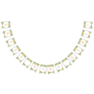 Sweet Baby Girl Pink Lemons Citrus Baby Shower Bunting