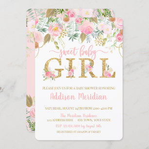 Sweet Baby Girl Shower Invitation