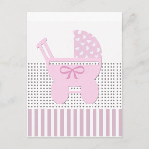 Sweet Baby Girl Shower Invitation Postcard