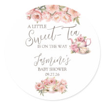 Sweet Baby Girl Tea Party Baby Shower Invitation