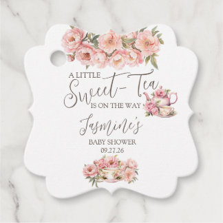 Sweet Baby Girl Tea Party Baby Shower Invitation Favour Tags