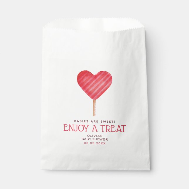 Sweet baby heart candy baby shower Favour Bag  (Front)