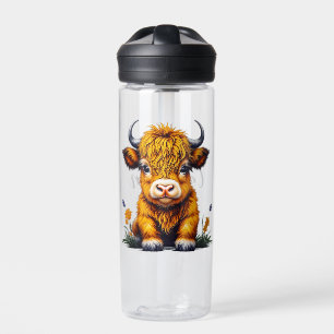 Sweet Baby Highland Cow Personalised Water Bottle