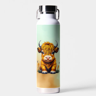 Sweet Baby Highland Cow Personalised Water Bottle