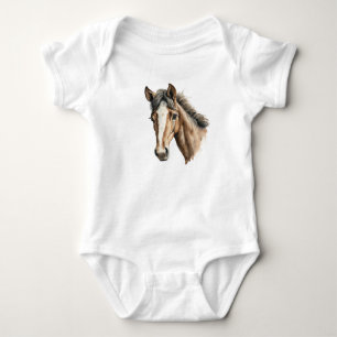 Sweet Baby Horse Foal Head Bodysuit