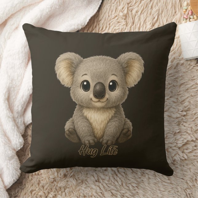 Sweet Baby Koala Throw Pillow (Blanket)