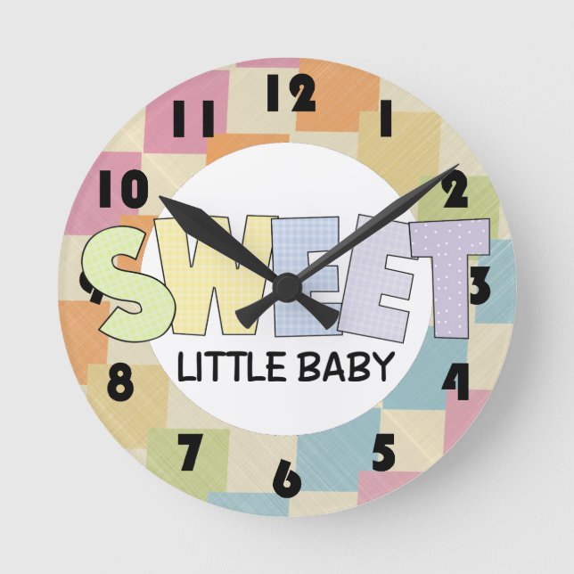 Sweet Baby Nursery Wall Clock (Front)
