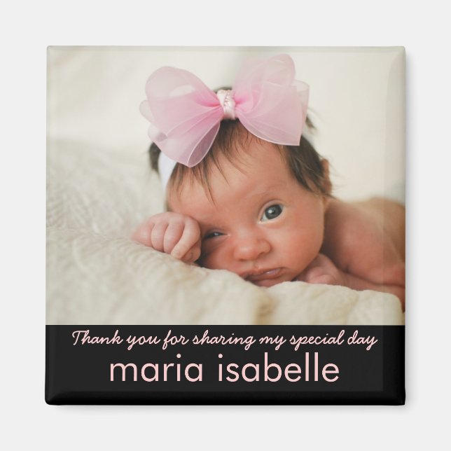 Sweet Baby Photo Keepsake Thank You Magnet (Front)