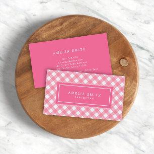 Sweet Baby Pink Gingham Business Card