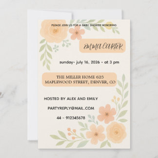 Sweet Baby Shower Invitation flowers