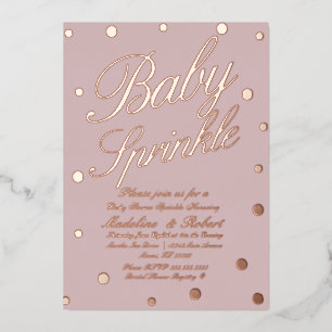 Sweet Baby Shower Sprinkle Gold Dots Pressed