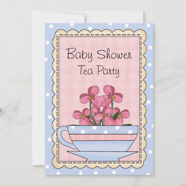 Sweet Baby Shower Tea Party Invitation (Front)