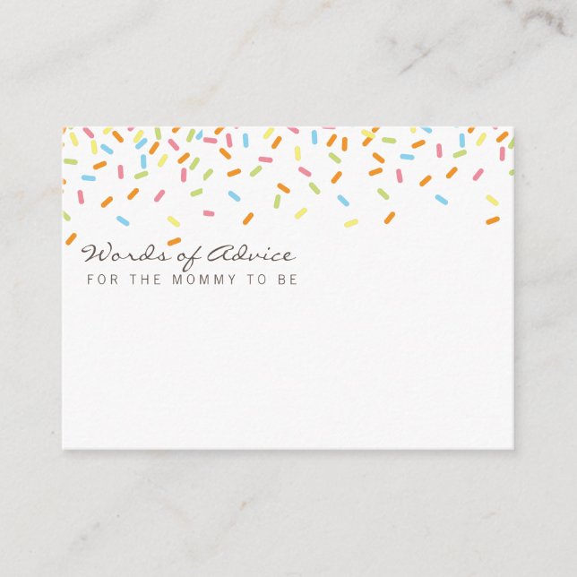Sweet baby Sprinkle Mummy Advice Cards (Front)