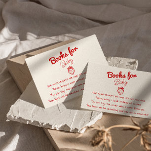 Sweet Baby Strawberries Retro Baby Book Request Enclosure Card
