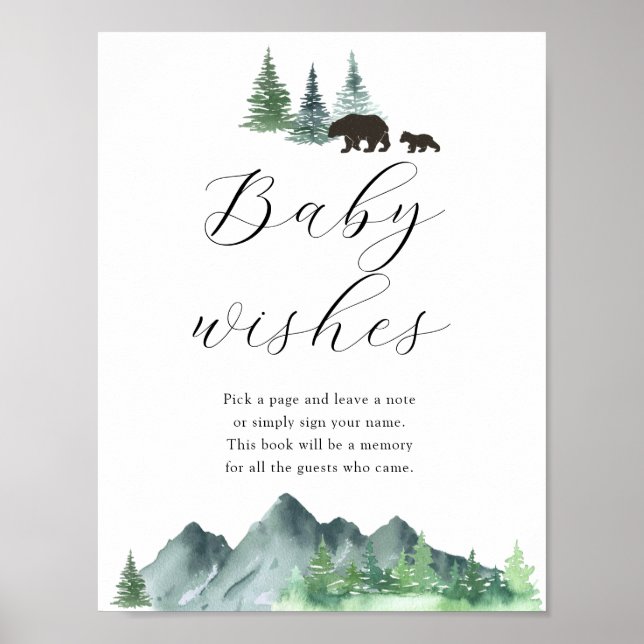 Sweet Baby Wishes Baby Shower Guestbook Sign (Front)