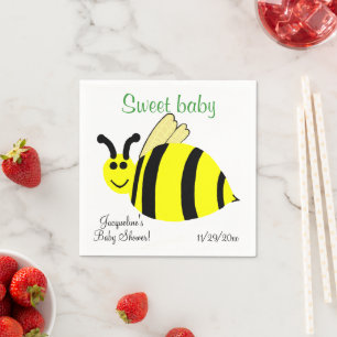 Sweet Baby Yellow Bumble Bee Baby Shower Napkin