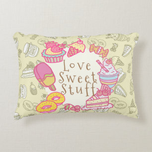 Sweet Bakery and Drinks Green Decorative Cushion