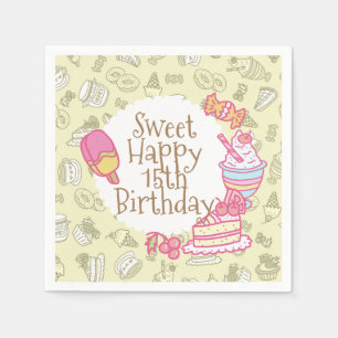 Sweet Bakery and Drinks Green Napkin