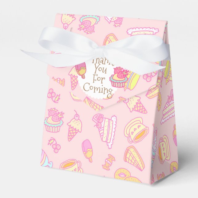 Sweet Bakery and Drinks Peach Favour Box (Front Side)