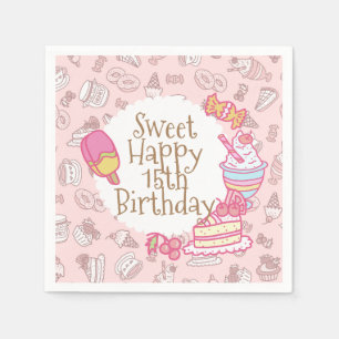Sweet Bakery and Drinks Peach Napkin