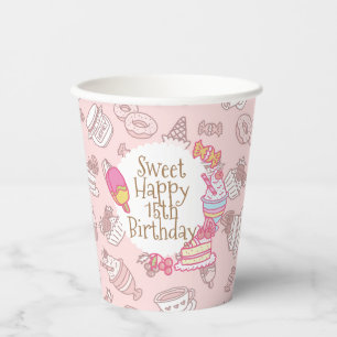 Sweet Bakery and Drinks Peach Paper Cups