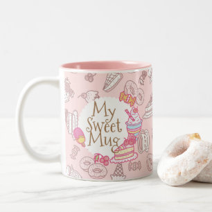 Sweet Bakery and Drinks Peach Two-Tone Coffee Mug