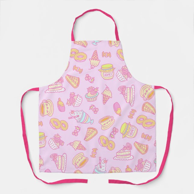 Sweet Bakery and Drinks Pink Apron (Front)