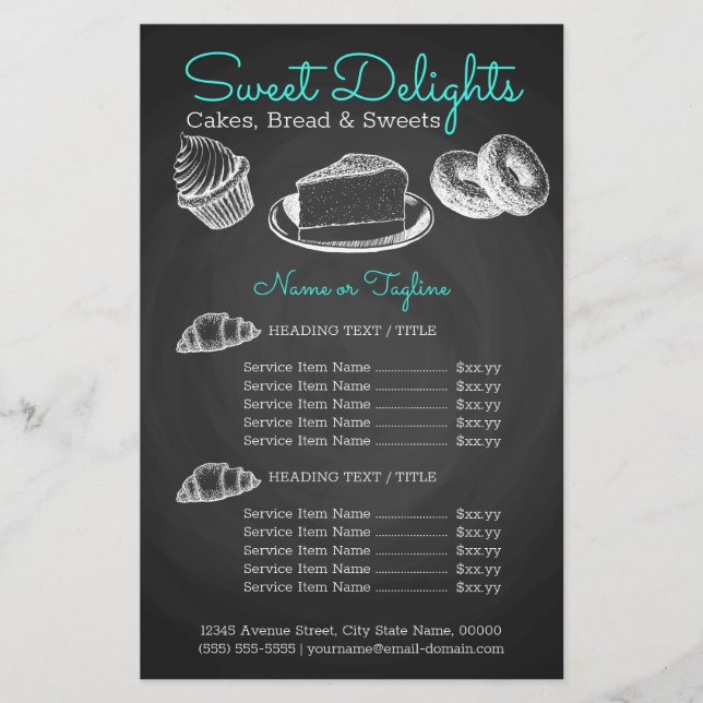 Sweet Bakery Chalkboard Flyer (Front)