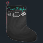 Sweet Bakery Chalkboard Professional Small Christmas Stocking<br><div class="desc">Sweet Bakery Chalkboard design. You can click customise further to change fonts and you can change places and size of drawings.</div>