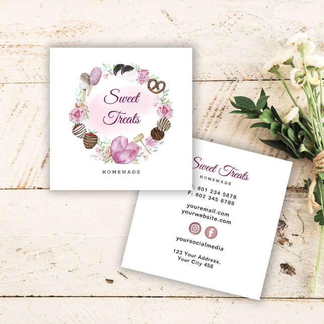 Sweet Bakery Square Business Card (Creator Uploaded)
