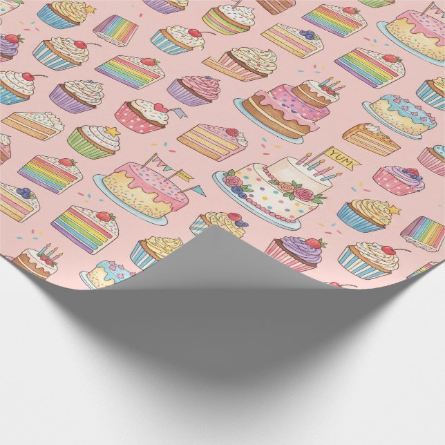 Sweet Bakery Treats Seamless Pattern Wrapping Paper (Corner)