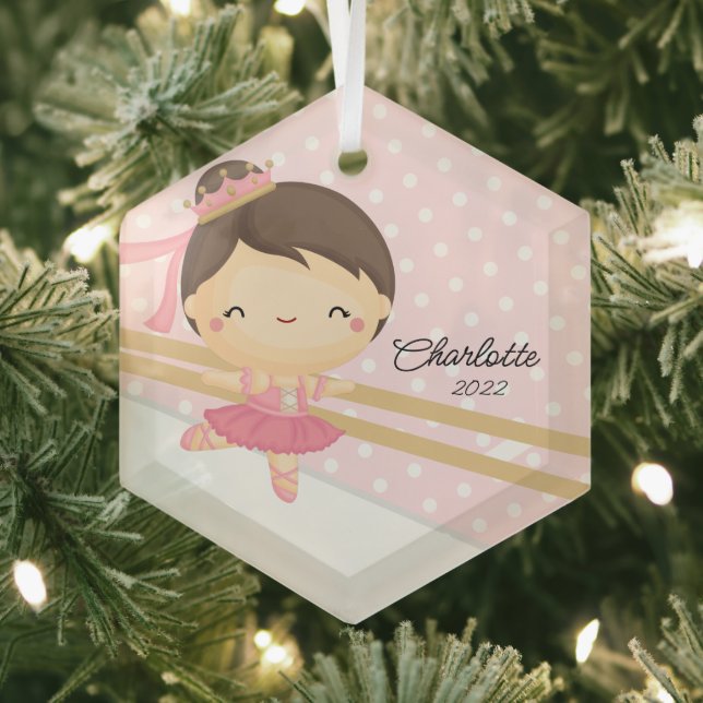 Sweet Ballerina Ballet Dance Glass Tree Decoration (Insitu)