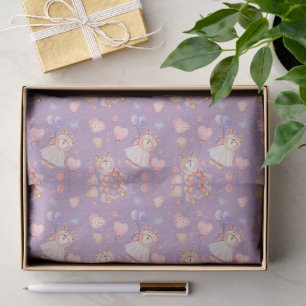 Sweet Ballerina Bear & Balloons Pattern Tissue Paper
