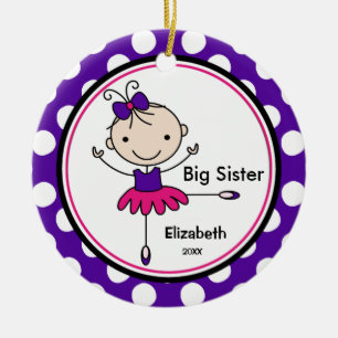 Sweet Ballerina Big Sister Christmas Ornament