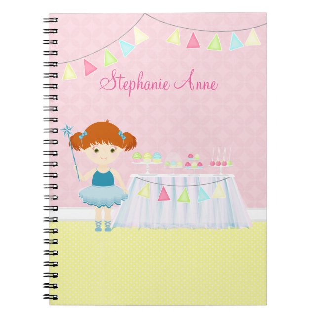 Sweet Ballerina Cupcake Celebration Spiral Notebook (Front)