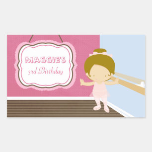 Sweet ballerina girls birthday party stickers