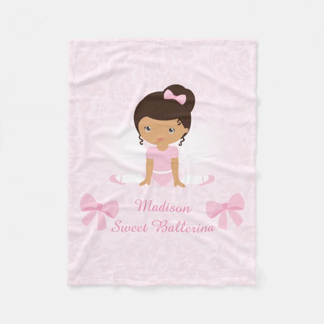 Sweet Ballerina Personalised Fleece Blanket (Front)