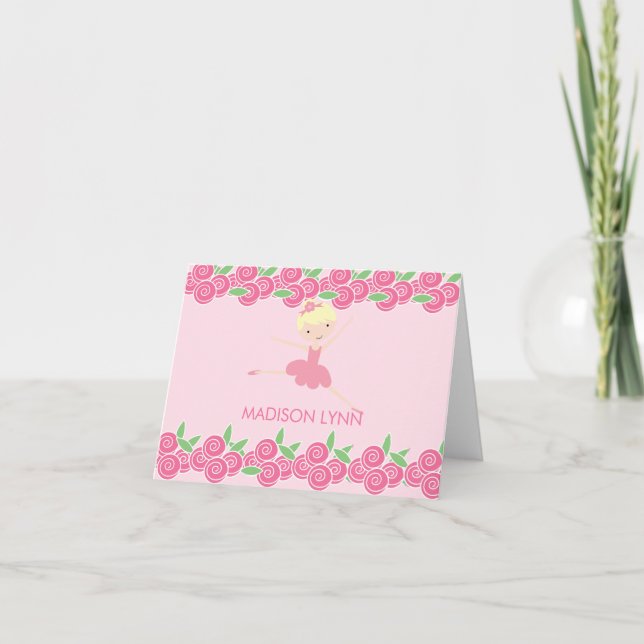 Sweet Ballerina Tutu Thank You Note Card (Front)