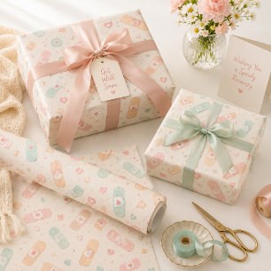 Sweet Bandage Love Get Well  Wrapping Paper