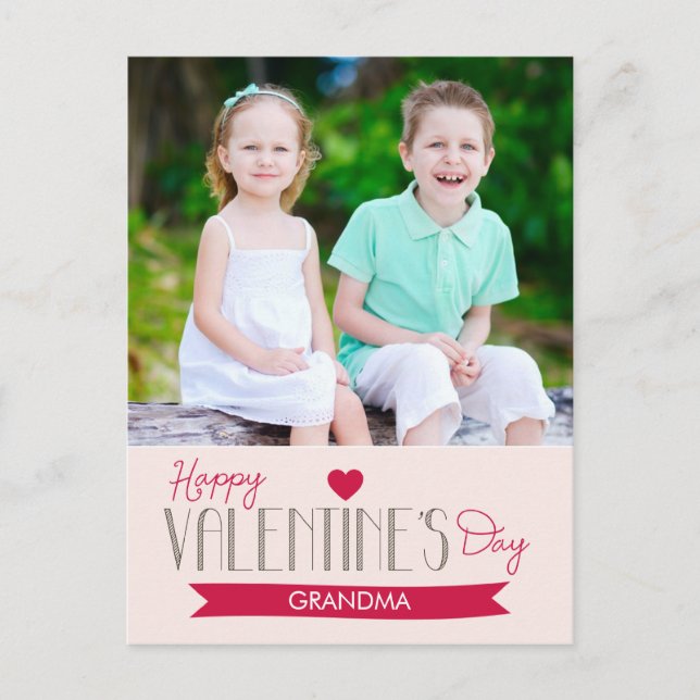 Sweet Banner Valentine's Day Post Card (Front)