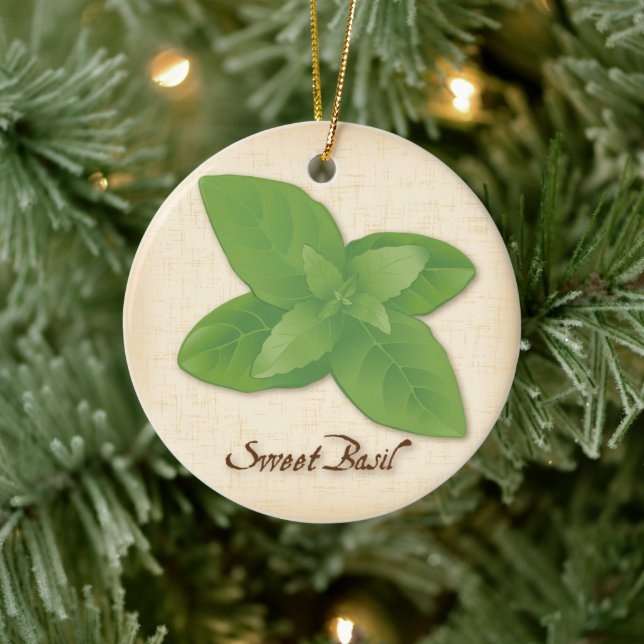 Sweet Basil Herb Ceramic Tree Decoration (Tree)