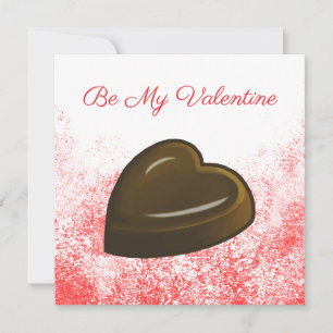 Sweet Be My Valentine Chocolate Heart Holiday Card
