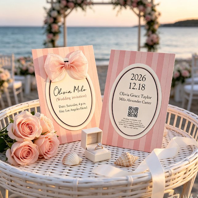 Sweet Beach Style wedding invite! Invitation (Creator Uploaded)