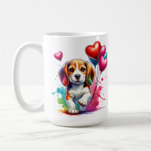 Sweet Beagle Pup Valentine Coffee Mug