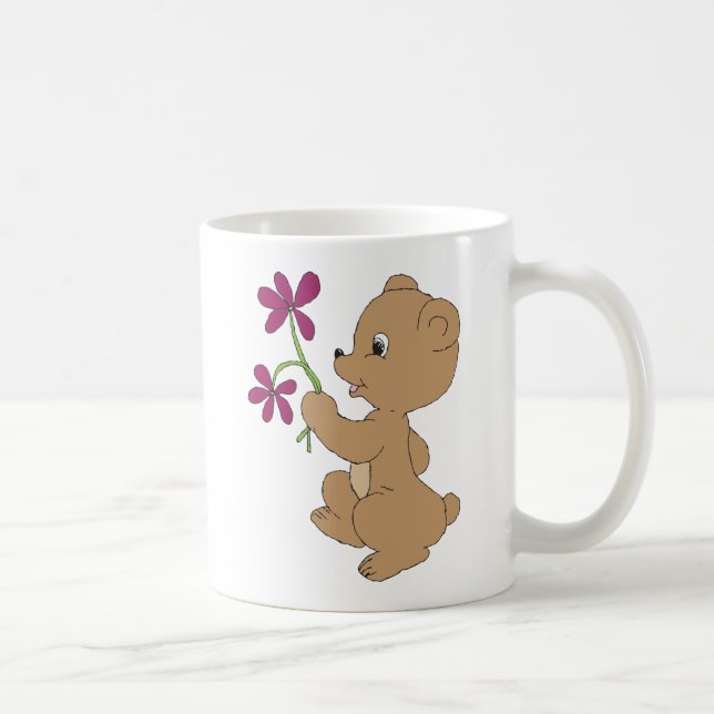 Sweet Bear Art Hand Drawn Baby Brown Bear Art  Coffee Mug (Right)