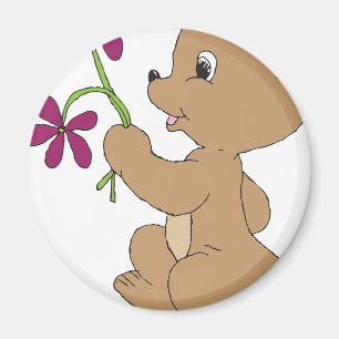 Sweet Bear Art Hand Drawn Baby Brown Bear Art Magnet