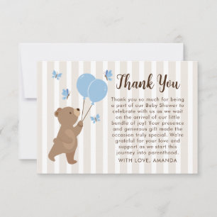 Sweet Bear Baby shower Thank You Card