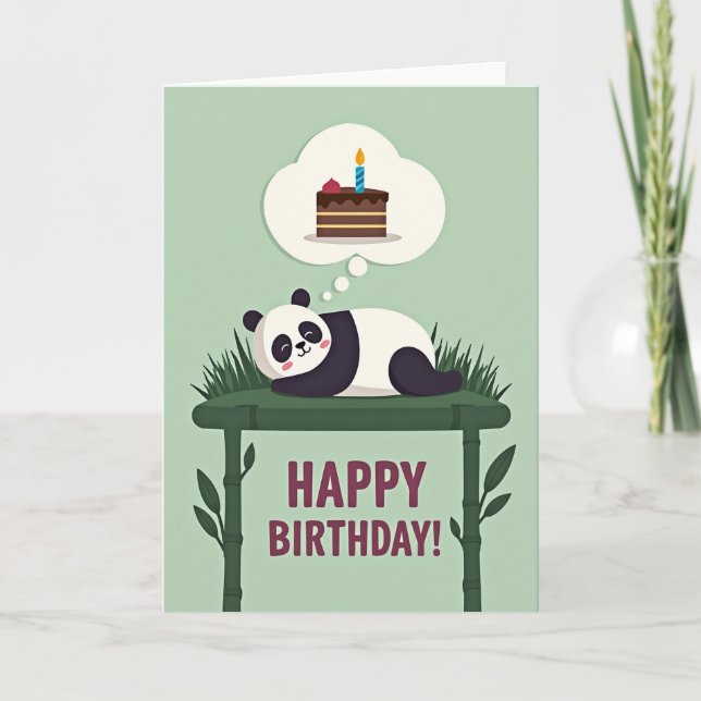 Sweet Bear Cake Birthday Card (Front)